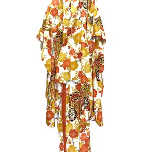 Rare Vintage Kimono Long Silk All Over Florals Japanese Patterns Asian Florals Handmade Sashiko Stitching
