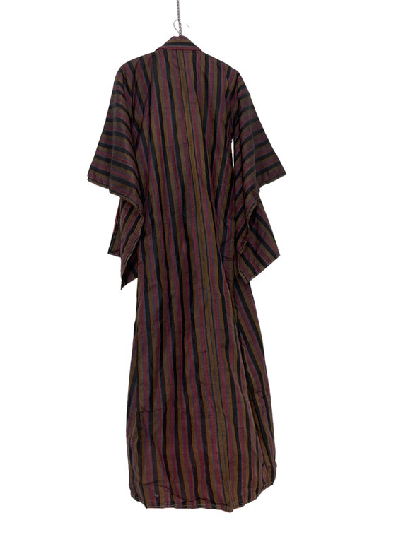 Vintage Showa Kimono Silk Meisen Striped Pattern … - image 5