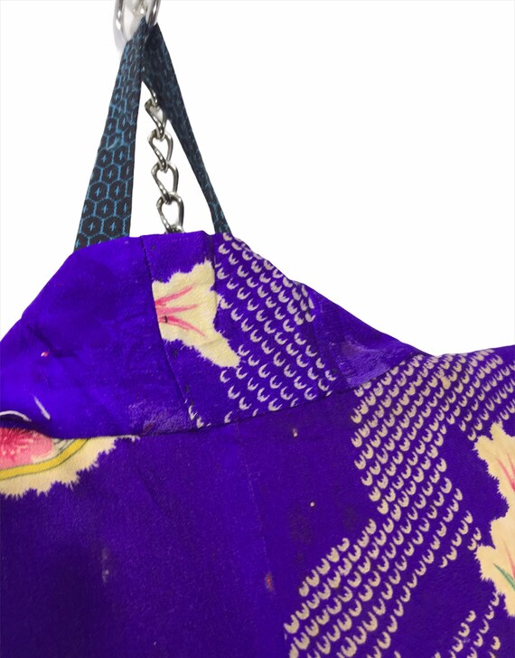 Made in Japan Vintage Kimono Thin Silk Florals Ki… - image 9
