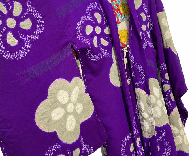 Made in Japan Vintage Old Taisyo Showa Haori Silk Purple Etsy