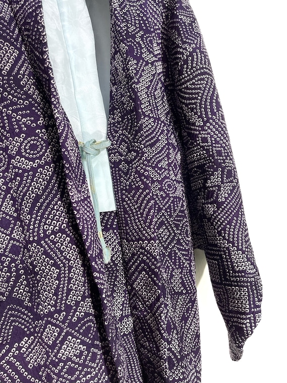 Made in Japan Vintage Haori Purple Japanese Art Shibo… - Gem
