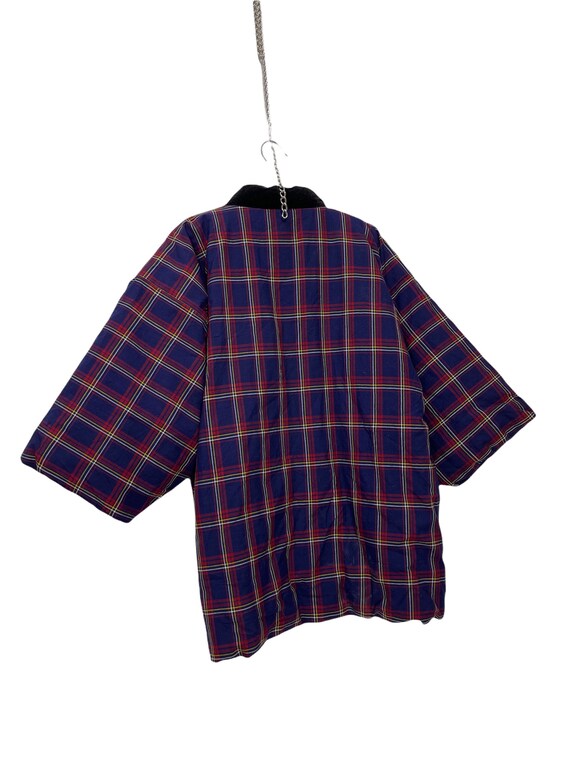 Hanten Jacket Padding Wadded Check Pattern Drawst… - image 6