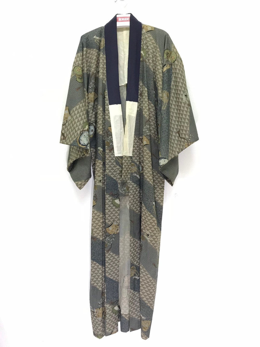 Made in Japan Vintage Haori Long Juban Wool Blended Yukata Jacket ...