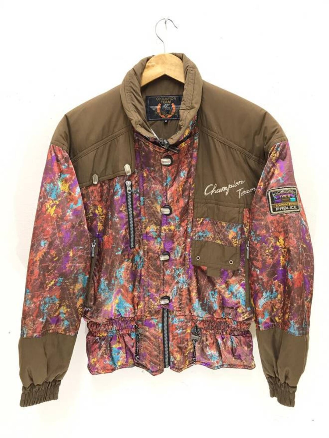 CHAMPION TEAM スキーウェア　PRO SKI FABLICE L Made in Japan Fablice Vintage Multi Colour Abstract Ski Jacket