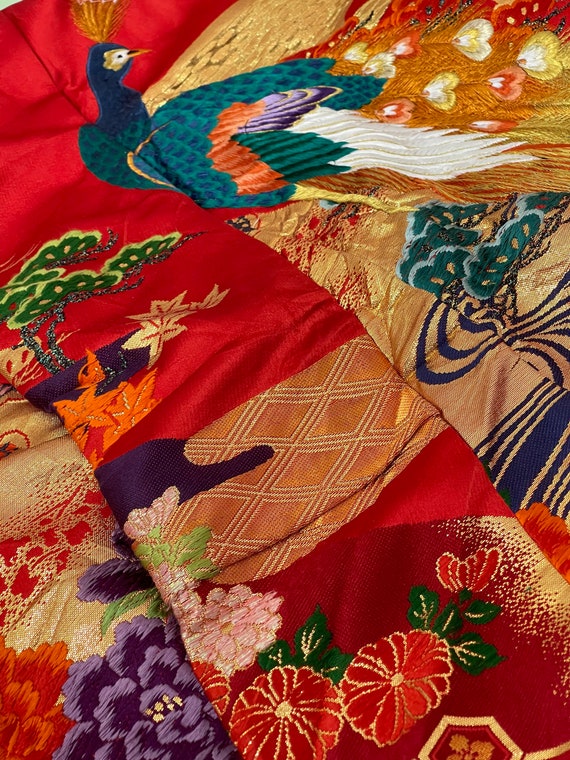 Made in Japan Uchikake Wedding Gown Kimono Silk T… - image 5