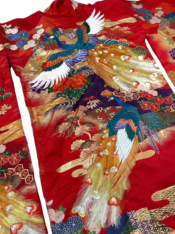 Made in Japan Uchikake Wedding Gown Kimono Silk T… - image 10