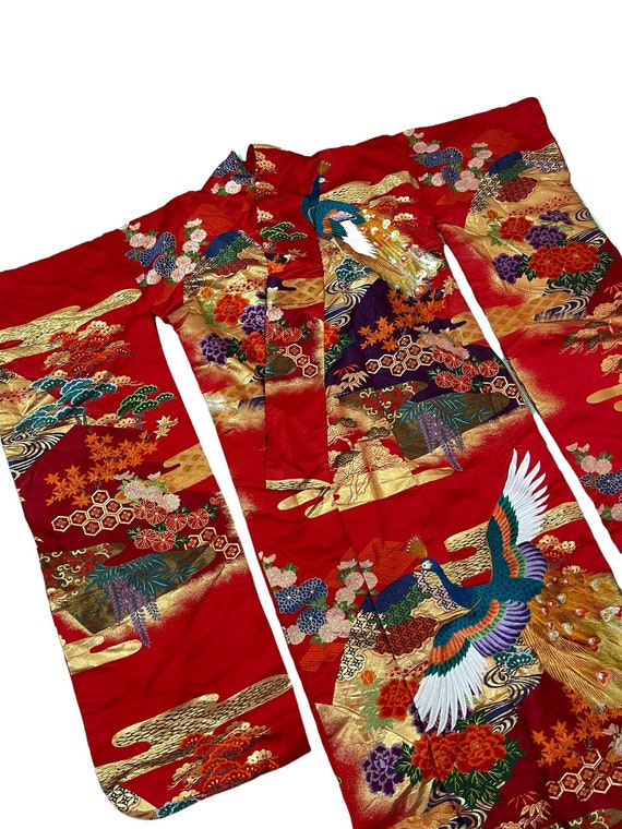 Made in Japan Uchikake Wedding Gown Kimono Silk T… - image 1