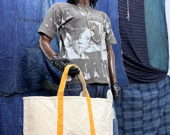 Rare Vintage 90s L.L. Bean Boat and Tote Iconic Large Tote Bag Cotton Canvas