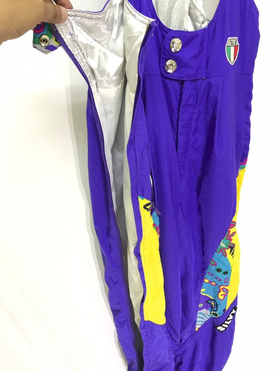 Made in Japan Silvy Vintage Overall Ski Pant Multi Colour Padding Baggy Wide Balloon Stretchable Waist
