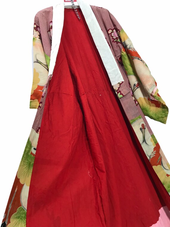 Made in Japan Vintage Old Juban Wool Kimono Hybri… - image 8