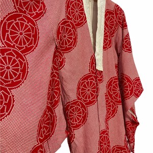 Made in Japan Vintage Juban Kimono Shibori Style Printed Japanese Pattern Kimono Robe Jacket Sashiko Stitch Handmade