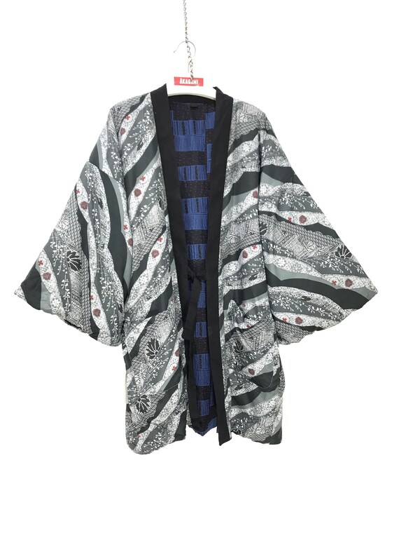 Reversible Hanten Jacket Padding Multi Abstract Fl