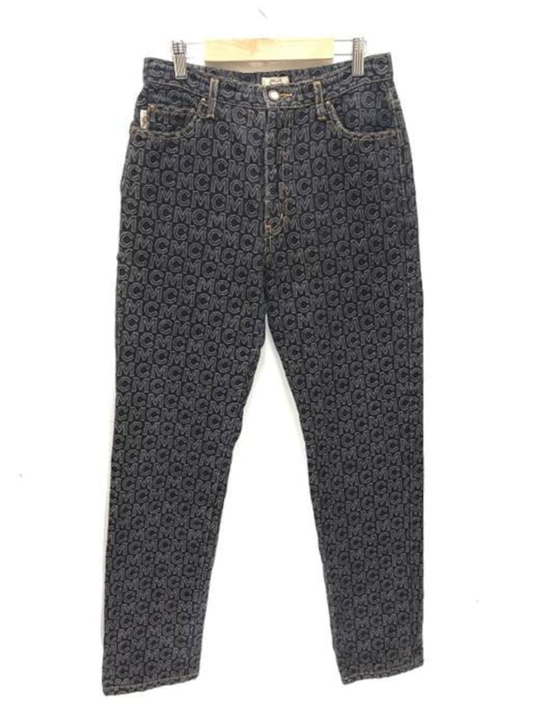 Made in Japan MCM Monogram Full Embroidery Logos Denim Pant - Etsy