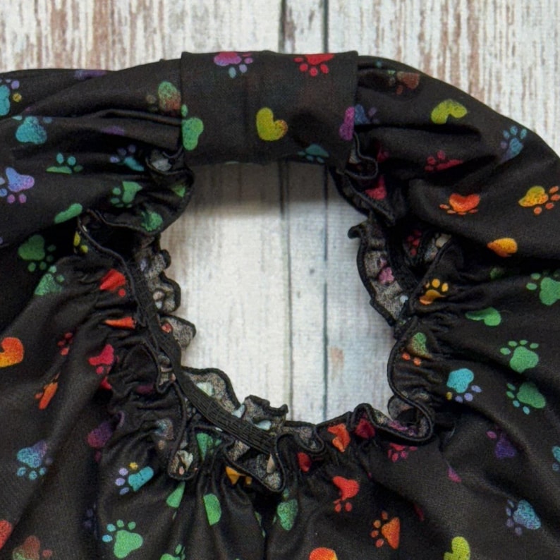 Dog Snood for Cavalier King Charles Spaniel to cover and protect ears while eating. Also fits any long eared dog breed.