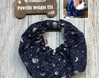 Waterproof Outer Space Dog Snood: Ear Cover for Cavalier Spaniels