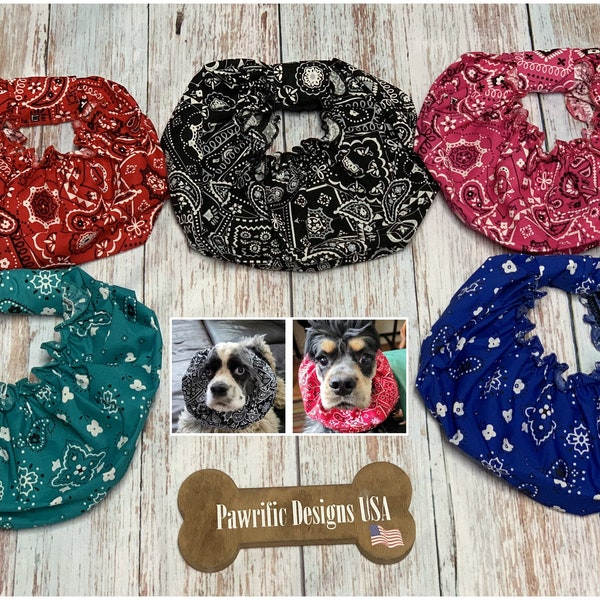 Dog Snood Bandana Fabric, Cavalier King Charles Spaniel, Snood for Cavalier, Protect Ears, Basset Hound, Dachshund, English Springer, Cocker