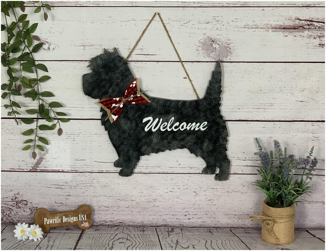 Cairn Terrier Wood Door Hanger Wall Art Hanging Sign Etsy