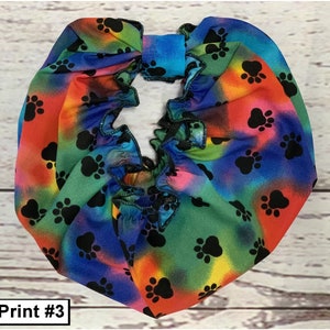 Dog Snoods from Dog Print Fabrics for Cavalier King Charles Spaniels and other drop ear dog breeds to protect ears while eating.