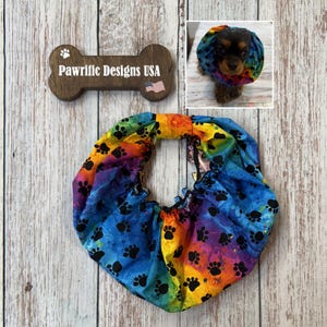 Dog Snood for Cavalier King Charles Spaniel to cover and protect ears while eating. Also fits any long eared dog breed.
