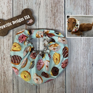 Doughnut Dog Snood for Cavalier King Charles to Cover and Protect Ears while Eating - Also fits Basset Hounds, Springer and Cocker Spaniels