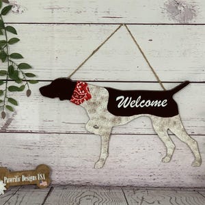German Shorthaired Pointer Welcome Sign - Hunting Dog Wall Art Hanging