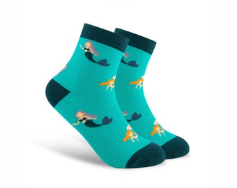 Of Course I Drink Like A Fish Im A Mermaid Crew Sock Cotton Cute Socks Ladies
