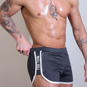 Men's 3 Inseam Classic Stretchy Elastic Short Shorts With Two Zippered Side Pockets image 2