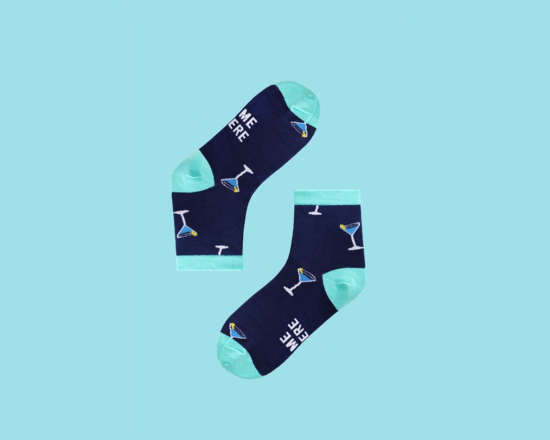 Martini Women/'s Socks Fun Cute Funky Knit Creative Ankle Socks