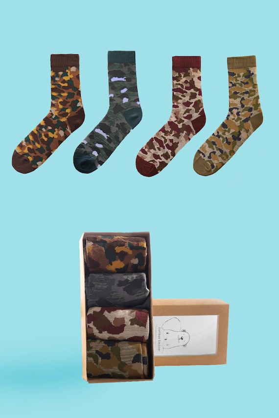 Men/'s Camouflage Socks 5 Pairs with Box Casual and Socks