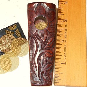 Rosewood Pocket Pipe: Floral Carved Travel Size (3 1/4&quot;)