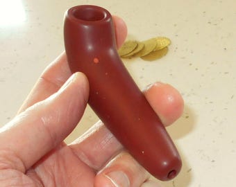 Pipestone 3 3/4" Smoking Pipe~Minnesota Catlinite~Custom Made in Wisconsin~Free Brass Screens! Tobacco Pipe, Stone Pipes