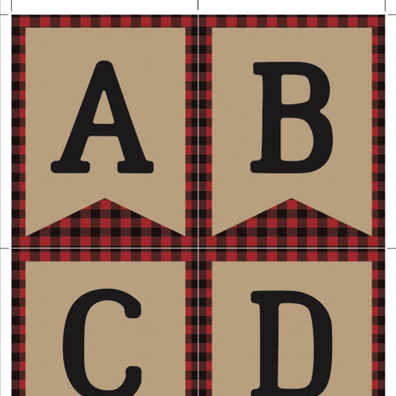 Lumberjack Banner Print At Home Buffalo Plaid Baby Shower Decorations Lumberjack