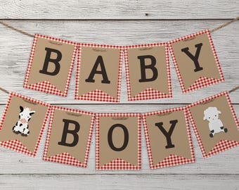 Farm Theme Baby Shower Decorations - Farm Banner - Print At Home