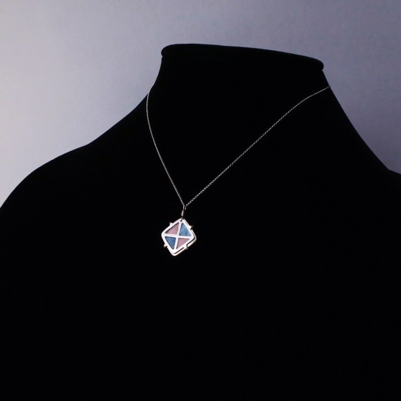Baby Blue and Pink Rabbit Fur Necklace