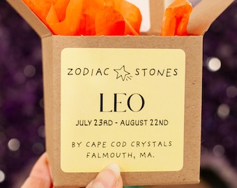 Leo Zodiac Stone Set, Crystals for Leo, Astrology Gift with Healing Crystals and Stones for Leo Sign, Leo Gift Idea