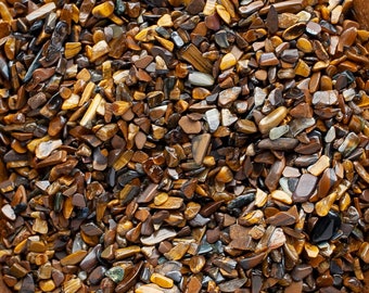 Tiger&#39;s Eye Chips, Tiger&#39;s Eye Stone Chips for Protection. Tiny Stones for Rollers, Wishing Jars, Resin Projects, Stone Art