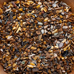 Tiger&#39;s Eye Chips, Tiger&#39;s Eye Stone Chips for Protection. Tiny Stones for Rollers, Wishing Jars, Resin Projects, Stone Art