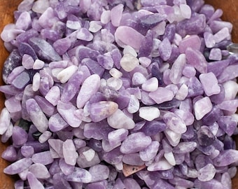 Lepidolite Chips, 5-7mm, Tiny Lepidolite Stones, Tiny Crystals for Rollers, Wishing Jars, Resin Projects, Stone Art, Orgonite Stones