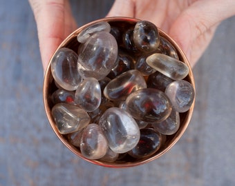 Natural Citrine Tumbled Stone, Smoky Citrine Stone