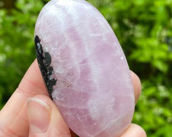 Pink Aragonite Palm Stone, Natural Pink Aragonite Stone, Exact Shown