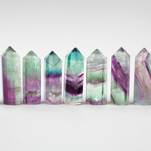 Mini Rainbow Fluorite Point, Tiny Fluorite Tower, Purple, Green, Blue Fluorite