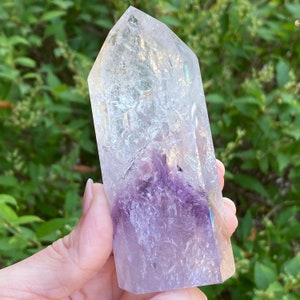 Amethyst Phantom Tower, Amethyst Tower, Amethyst Crystal, Amethyst Quartz, Clear Quartz Tower, Phantom Quartz