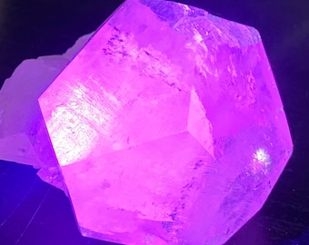 Mercedes Calcite, Highly Fluorescent Calcite Specimen, Poker Chip, Exact Shown