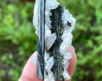 Epidote in Quartz, Epidote Crystal, Rough Crystals, Minerals, Exact Shown