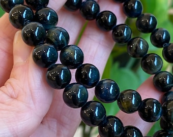 Hawk's Eye Bracelet, Natural Blue Tiger's Eye Bead Bracelet, Protection Bracelet, Intuition