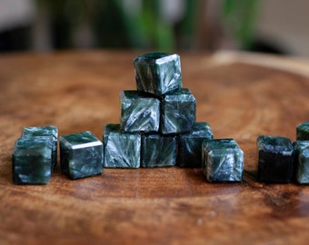Seraphinite Cube, High Quality, Mini Crystal Cube, Crystal Cube
