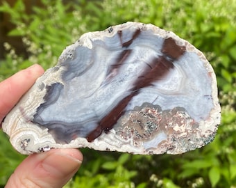 Rare Juchem Agate Slab, Original Markings, UV reactive