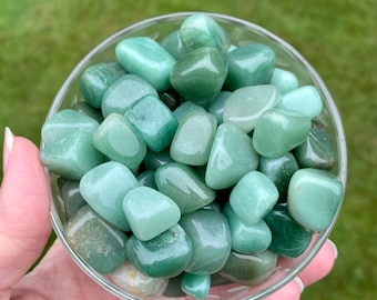 Green Aventurine Stone, Tumbled Green Aventurine, Luck, Prosperity, Money, Manifestation