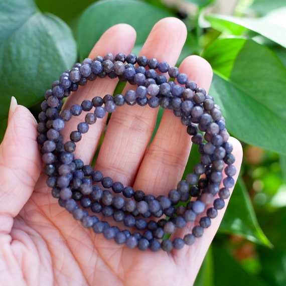 Sapphire Bracelet, Sapphire Bead Bracelet, 4-5mm Faceted sapphire Bead Bracelet