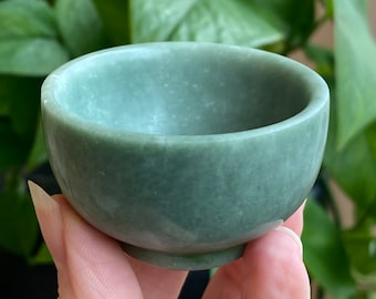 Jade Bowl, Offering Bowl, Green Jade Ring Dish, Jade Stone Bowl, Small Crystal Bowl,